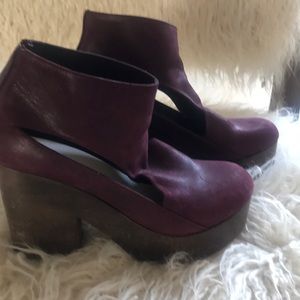 Free People burgundy clogs